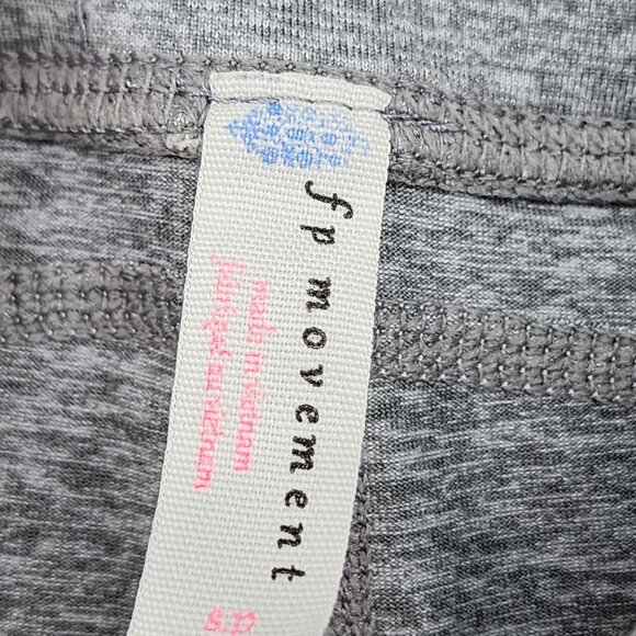Free People Movement Grey High-Waisted Leggings With Ruched Hem Size Small - Picture 2 of 5